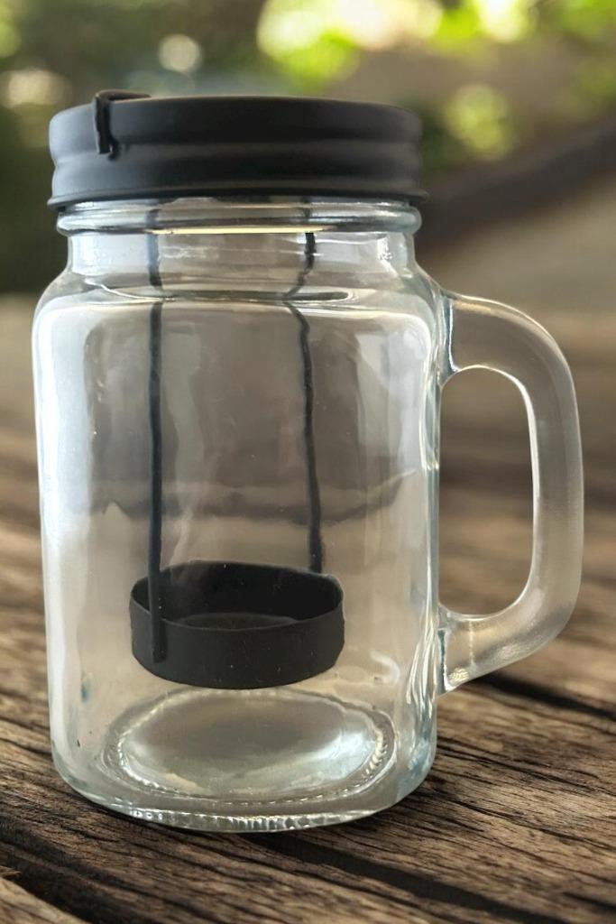 Een theelichthouder in Mason Jar-stijl., Huis en Inrichting, Woonaccessoires | Kandelaars en Kaarsen, Nieuw, Kandelaar, Minder dan 25 cm