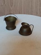 Oude kolen emmer en waterkoker poppenhuis, Ophalen of Verzenden, Gebruikt, Poppenhuis