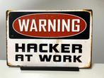 Warning Hacker at Work metalen wandbord, Huis en Inrichting, Nieuw, Ophalen of Verzenden, Pand50, Info@pand50.nl