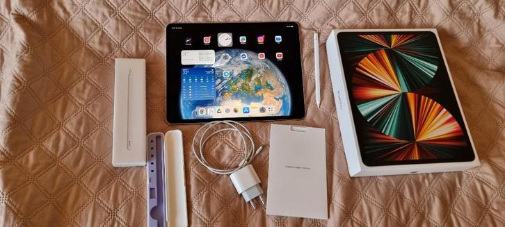IPad Pro 12,9 , 128 Gb (5th) 2021+ Apple Pen (2nd), Computers en Software, Apple iPads, Zo goed als nieuw, Apple iPad, Wi-Fi en Mobiel internet