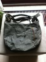 Dames schoudertas groen F.A.B suedine Br45H40cm, Ophalen of Verzenden, Zo goed als nieuw, Groen, Overige merken
