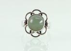 Modernistische zilveren ring aventurijn, Sieraden, Tassen en Uiterlijk, Antieke sieraden, Ophalen of Verzenden, Zilver, Ring, Met edelsteen