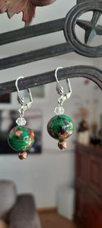 Oorbellen  Venetiaans glas met bergkristal, Sieraden, Tassen en Uiterlijk, Oorbellen, Ophalen of Verzenden, Zo goed als nieuw