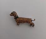Broche hond teckel, Sieraden, Tassen en Uiterlijk, Broches, Verzenden, Nieuw, Bruin, Overige materialen