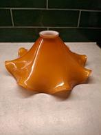 Vintage Amber Glazen Lampenkap, Huis en Inrichting, Lampen | Lampenkappen, Gebruikt, Bruin, Vintage, Ophalen of Verzenden