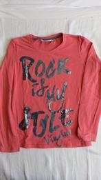 oudroze/zalm Vingino longsleeve met glitter letters 140, Gebruikt, Meisje, Ophalen of Verzenden, Vingino