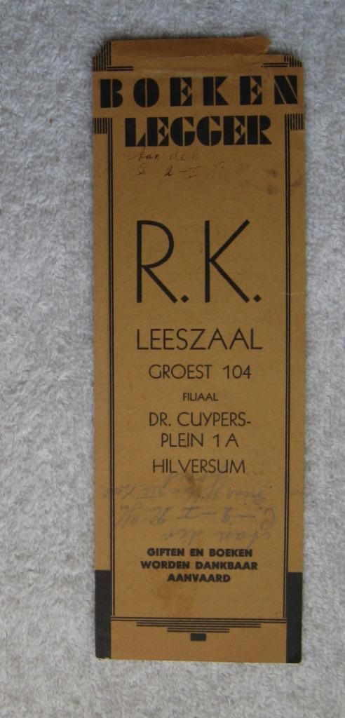 van R.K. Leeszaal Hilversum - Oude, papierdunne boekenlegger, Verzamelen, Boekenleggers, Gebruikt, Tekst, Verzenden