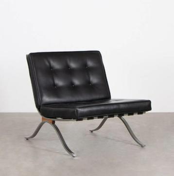 Retro lounge fauteuil skai leer met mooi frame jaren 60