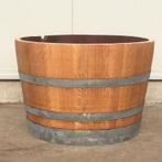 Half eikenhouten wijnvat 112 liter, geolied met lijnolie, Tuin en Terras, Regentonnen, Niet ingevuld, 150 liter of meer, Niet ingevuld