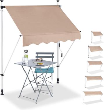 klem-zonwering - verstelbare hoogte - 300 cm breed - beige beschikbaar voor biedingen