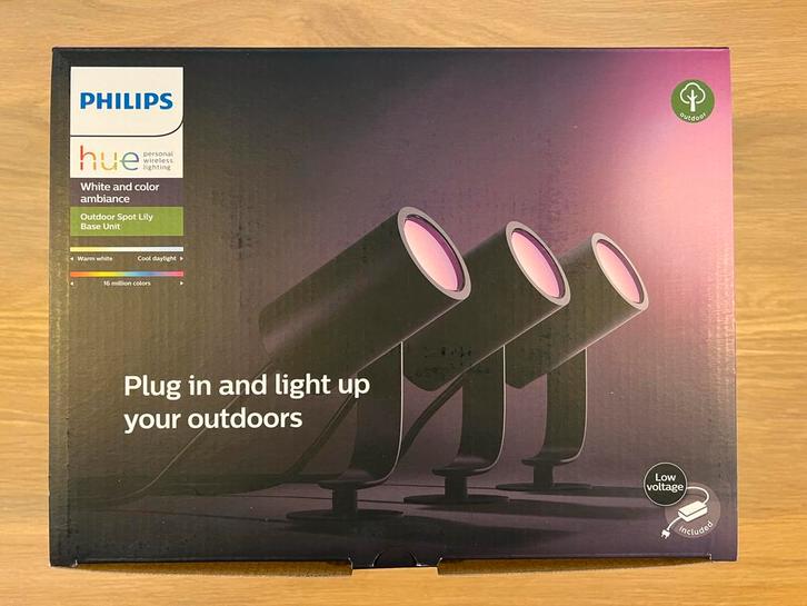 Philips Hue Lily starterkit (nieuw), Tuin en Terras, Buitenverlichting, Nieuw, Kunststof, Minder dan 50 watt, Netvoeding, Ophalen of Verzenden
