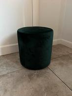 Groene velvet poef 40 cm hoog, Ophalen, Minder dan 50 cm, Rond, Zo goed als nieuw