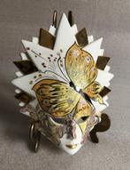 Vintage Masker Venetie Porselein met Vlinder Standaard 18 cm, Antiek en Kunst, Ophalen of Verzenden