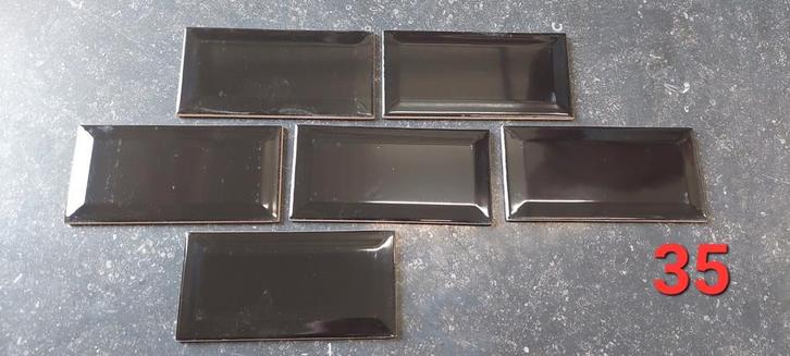metro zwart glans 5x10  1.2 m2, Doe-het-zelf en Verbouw, Tegels, Zo goed als nieuw, Wandtegels, Keramiek, Minder dan 20 cm, Minder dan 20 cm