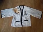 chinese kimono jasje maat L wit / zwart met applicatie zgan, Carnaval, Maat 42/44 (L), Ophalen of Verzenden, Zo goed als nieuw