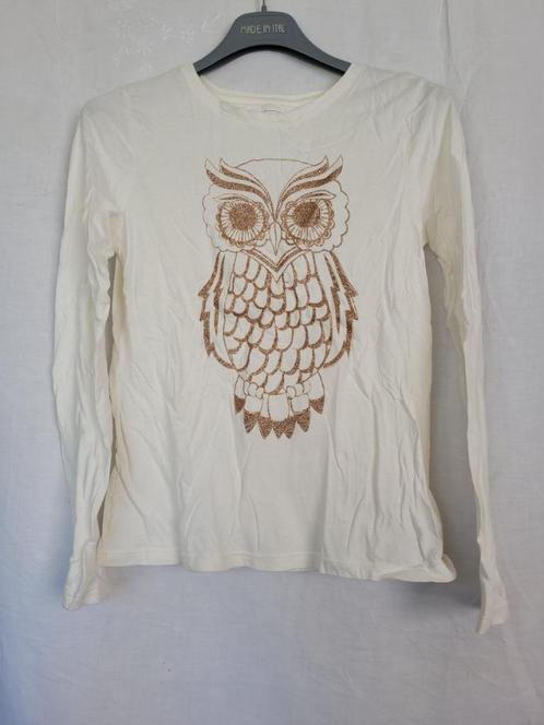 Leuk shirt met glitter uil mt 152 merk Gap, Kinderen en Baby's, Kinderkleding | Maat 152, Zo goed als nieuw, Meisje, Shirt of Longsleeve