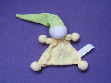 TIAMO DE KANDEEL Knuffeldoekje POPJE. GROEN - GEEL **Nieuw** beschikbaar voor biedingen