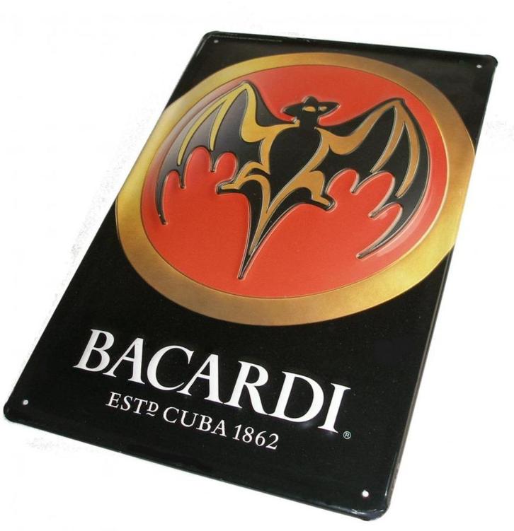 Bacardi borden 2 stuks ( 02, Verzamelen, Merken en Reclamevoorwerpen, Zo goed als nieuw, Reclamebord, Verzenden