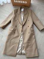 Sandro Camel Coat maat 34  Wollen mantel camel beige RRP 585, Kleding | Dames, Jassen | Winter, Ophalen of Verzenden, Nieuw, Maat 34 (XS) of kleiner