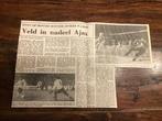Voetbal krantenartikel Ajax Honved Boedapest december 1978, Verzenden, 1960 tot 1980, Tijdschrift