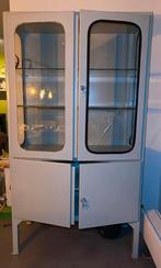 Vintage apothekerskast, Huis en Inrichting, Gebruikt, 100 tot 150 cm, Ophalen of Verzenden, Glas