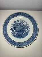 Royal Boch Delft Wandbord Bloemmotief Antiek Schaal Blauw Wi, Ophalen of Verzenden