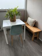 Stoel groen fluweel, Huis en Inrichting, Stoelen, Ophalen, Hout, Overige kleuren, Zo goed als nieuw