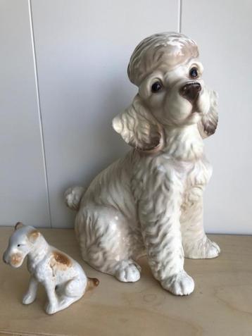 Vintage porseleinen hond poedel beschikbaar voor biedingen