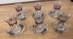 Antieke Theeglazen met Schotel - Set van 6, Antiek en Kunst, Ophalen of Verzenden