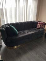 Luxe velvet Zwarte Bank - Stijlvol en Comfortabel!, Ophalen, Driepersoons, 75 tot 100 cm, Zo goed als nieuw