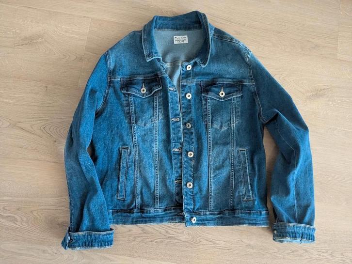Spijkerjasje maat 48 (XL), Kleding | Dames, Jasjes, Kostuums en Pakken, Zo goed als nieuw, Maat 46/48 (XL) of groter, Blauw, Ophalen of Verzenden