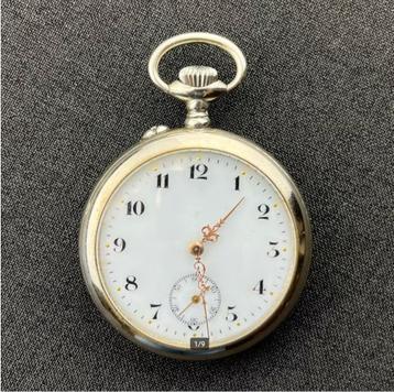 Antiek zakhorloge – ca. 1900 – Argentan kast (verzilverd) beschikbaar voor biedingen