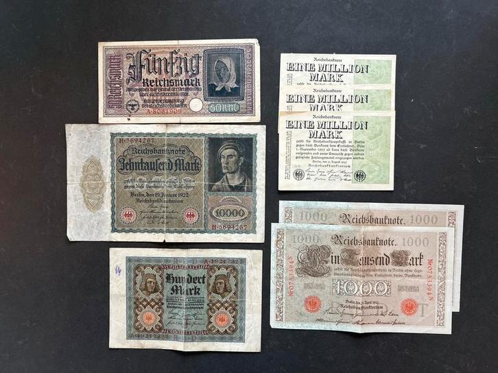 Duitse Bankbiljetten 1910-1923, Weimar Republiek, Postzegels en Munten, Bankbiljetten | Europa | Niet-Eurobiljetten, Setje, Duitsland