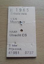 Oud Treinkaartje Maarssen - Utrecht CS - 03, Verzamelen, Spoorwegen en Tramwegen, Ophalen of Verzenden