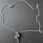 Zilveren ketting met gladiool, Met hanger, Verzenden, Zo goed als nieuw, Zilver