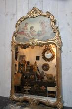 Antiek spiegel met putti’s paneel, Antiek en Kunst, Ophalen, Overige vormen, 50 tot 100 cm, 100 tot 150 cm