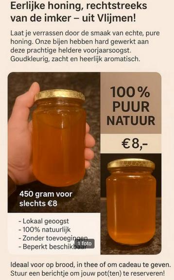 Honing van de imker 450 gr beschikbaar voor biedingen