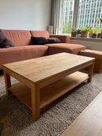 Mooie massief houten salontafel, Ophalen, 100 tot 150 cm, 50 tot 100 cm, Zo goed als nieuw