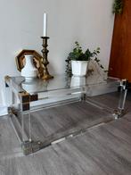 Hollywood Regency salontafel glas met plexiglas, 50 tot 100 cm, Minder dan 50 cm, Glas, Gebruikt