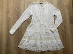 Nikkie jurk kant stroken wit beige 32 = XS, Kleding | Dames, Jurken, Verzenden, Wit, Zo goed als nieuw, Nikkie