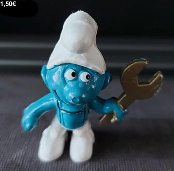 Monteur smurf met gouden moersleutel nr.20012 beschikbaar voor biedingen