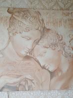 Brocante schilderij man/vrouw 80x80, Huis en Inrichting, Woonaccessoires | Schilderijen, Tekeningen en Foto's, *, Zo goed als nieuw