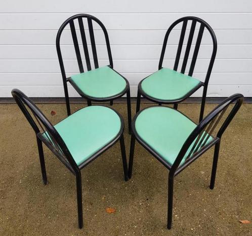 18 x Robert Mallet Stevens design stoelen Bauhaus zwart, Tuin en Terras, Tuinstoelen, Zo goed als nieuw, Metaal, Stapelbaar, Ophalen of Verzenden