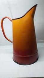 Vintage Emaille Kan - Oranje/Rood, Ophalen of Verzenden