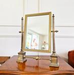 Messing kaptafel spiegel, Antiek en Kunst, Antiek | Spiegels, Ophalen of Verzenden, Ovaal, Minder dan 50 cm