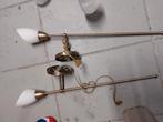 2 wandlampen en 1 hang lamp  tis een set brons kleur, Ophalen of Verzenden, Zo goed als nieuw, Metaal, Minder dan 50 cm