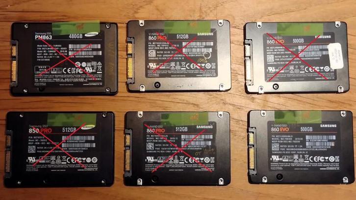 Diverse 500GB SSD SATA zgan getest, Computers en Software, Harde schijven, Zo goed als nieuw, Laptop, Intern, SSD, SATA, Ophalen of Verzenden