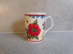 Mok Fine Bone China Papaver Wilde Bloemen Duchess, Ophalen of Verzenden, Zo goed als nieuw, Overige stijlen, Kop(pen) en/of Schotel(s)
