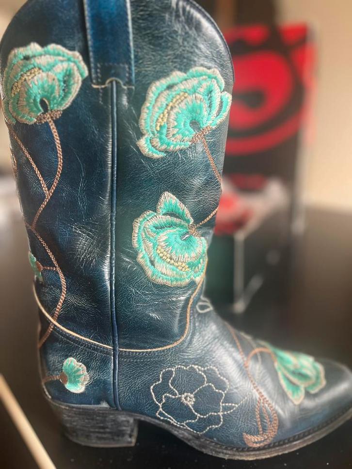 Sendra dameslaarzen geborduurd, Kleding | Dames, Schoenen, Gedragen, Hoge laarzen, Blauw, Ophalen of Verzenden