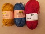 3 bolletjes glittergaren., Ophalen of Verzenden, Zo goed als nieuw, Breien of Haken, Wol of Garen